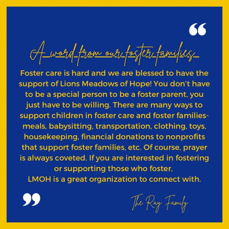 A Word From A Foster Family